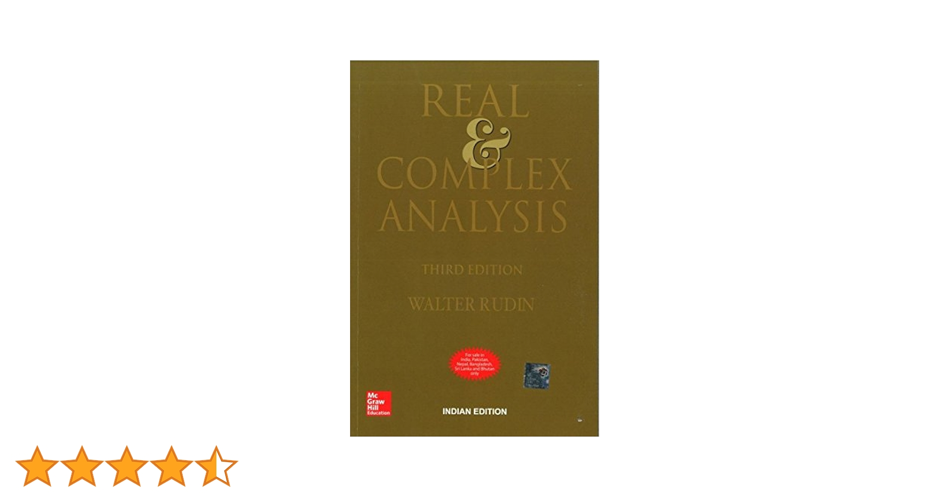 REAL & COMPLEX ANALYSIS 第三版 WALTER RUDIN REAL AND COMPLEX ANALYSIS 3RD EDITION: Walter Rudin